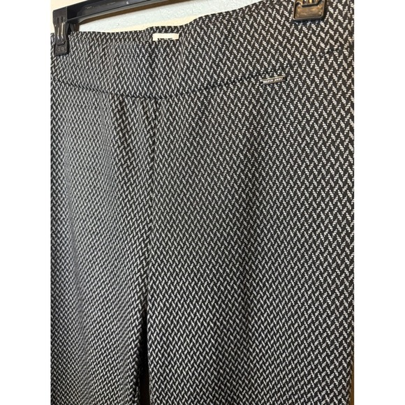 Anne Klein Black & White Herringbone Wide Leg Career Trousers - Picture 4 of 4